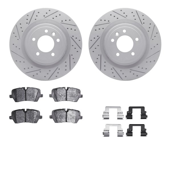  R1 Concepts® - Drilled and Slotted Rear Brake Kit with Euro Ceramic Pads