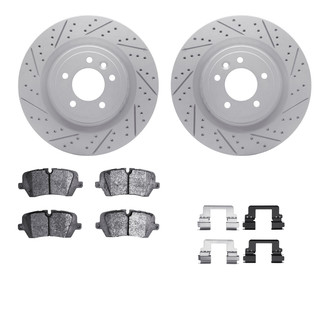 R1 Concepts® - Drilled and Slotted Rear Brake Kit with Euro Ceramic Pads