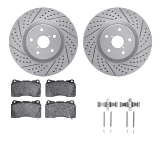 R1 Concepts® - Drilled and Slotted Front Brake Kit with Euro Ceramic Pads