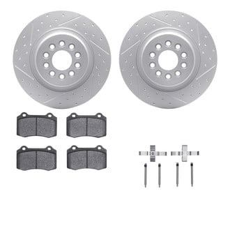 R1 Concepts® - Drilled and Slotted Rear Brake Kit with Euro Ceramic Pads
