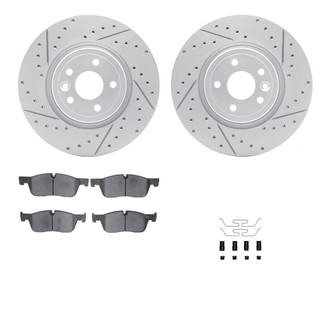 R1 Concepts® - Drilled and Slotted Front Brake Kit with Euro Ceramic Pads