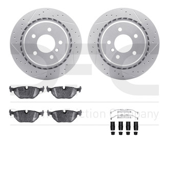 R1 Concepts® - Drilled and Slotted Rear Brake Kit with Euro Ceramic Pads