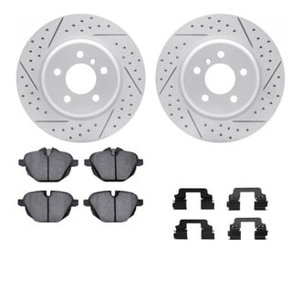 R1 Concepts® - Drilled and Slotted Rear Brake Kit with Euro Ceramic Pads