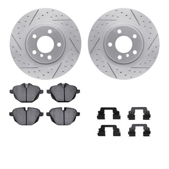 R1 Concepts® - Drilled and Slotted Rear Brake Kit with Euro Ceramic Pads