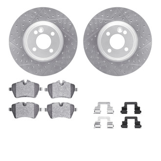 R1 Concepts® - Drilled and Slotted Front Brake Kit with Euro Ceramic Pads