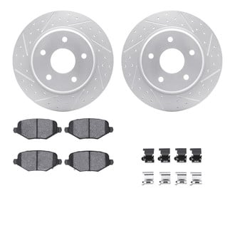 R1 Concepts® - Drilled and Slotted Rear Brake Kit with Euro Ceramic Pads