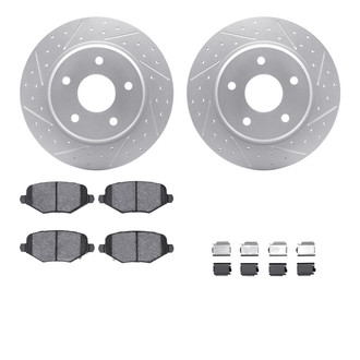 R1 Concepts® - Drilled and Slotted Rear Brake Kit with Euro Ceramic Pads