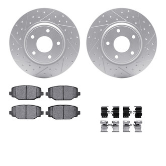 R1 Concepts® - Drilled and Slotted Rear Brake Kit with Euro Ceramic Pads