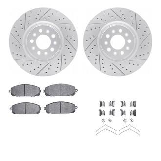 R1 Concepts® - Drilled and Slotted Front Brake Kit with Euro Ceramic Pads
