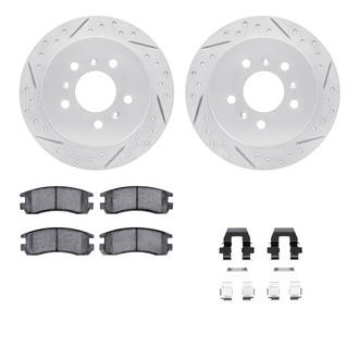 R1 Concepts® - Drilled and Slotted Rear Brake Kit with Euro Ceramic Pads