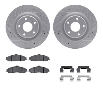 R1 Concepts® - Drilled and Slotted Front Brake Kit with Euro Ceramic Pads