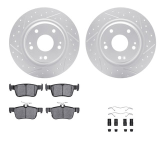 R1 Concepts® - Carbon Coated Drilled and Slotted Brake Kit with Euro Ceramic Pads