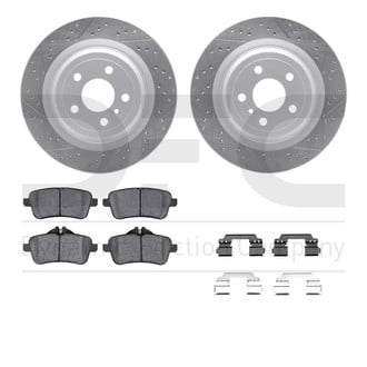 R1 Concepts® - Drilled and Slotted Rear Brake Kit with Euro Ceramic Pads