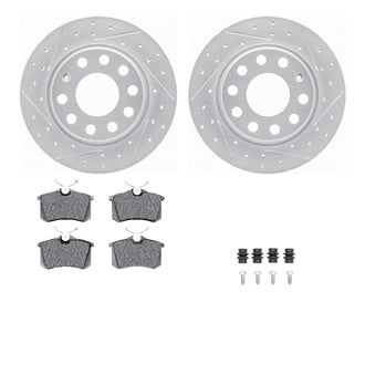 R1 Concepts® - Drilled and Slotted Rear Brake Kit with Euro Ceramic Pads