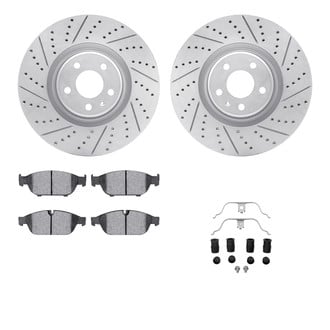 R1 Concepts® - Drilled and Slotted Front Brake Kit with Euro Ceramic Pads