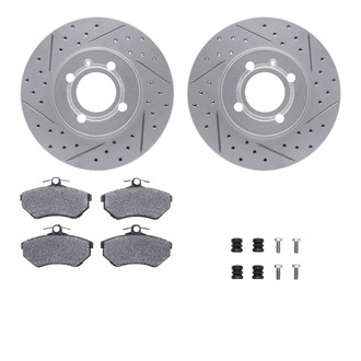 R1 Concepts® - Drilled and Slotted Front Brake Kit with Euro Ceramic Pads