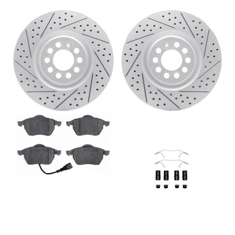 R1 Concepts® - Drilled and Slotted Front Brake Kit with Euro Ceramic Pads