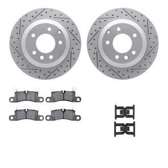 R1 Concepts® - Drilled and Slotted Rear Brake Kit with Euro Ceramic Pads