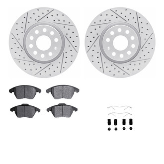 R1 Concepts® - Carbon Coated Drilled and Slotted Brake Kit with Euro Ceramic Pads