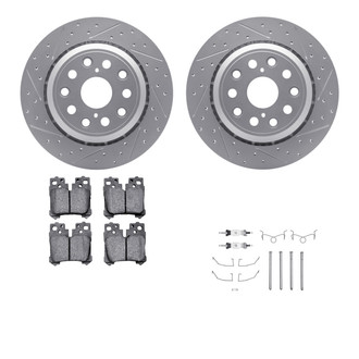 R1 Concepts® - Drilled and Slotted Rear Brake Kit with Euro Ceramic Pads