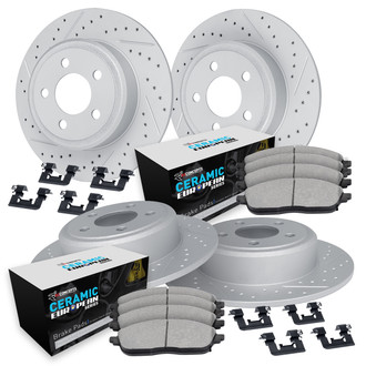 R1 Concepts® - Drilled and Slotted Brake Kit with Euro Ceramic Pads
