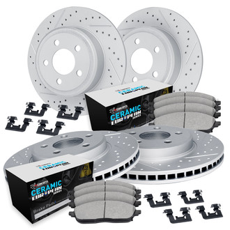 R1 Concepts® - Drilled and Slotted Brake Kit with Euro Ceramic Pads