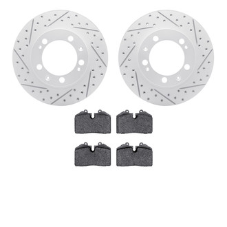 R1 Concepts® - Drilled and Slotted Front Brake Kit with Euro Ceramic Pads