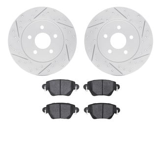 R1 Concepts® - Drilled and Slotted Rear Brake Kit with Euro Ceramic Pads