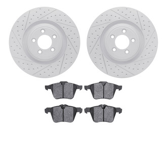 R1 Concepts® - Carbon Coated Drilled and Slotted Brake Kit with Euro Ceramic Pads
