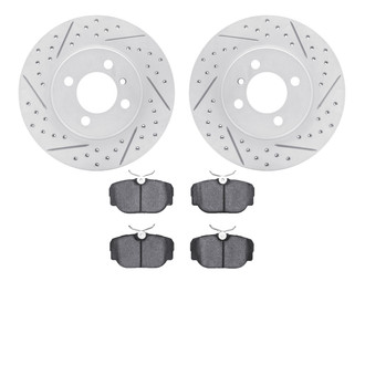 R1 Concepts® - Drilled and Slotted Front Brake Kit with Euro Ceramic Pads