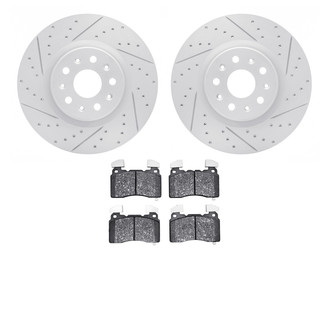 R1 Concepts® - Carbon Coated Drilled and Slotted Brake Kit with Euro Ceramic Pads