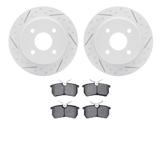 R1 Concepts® - Drilled and Slotted Rear Brake Kit with Euro Ceramic Pads