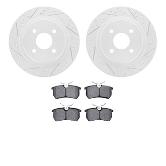 R1 Concepts® - Drilled and Slotted Rear Brake Kit with Euro Ceramic Pads