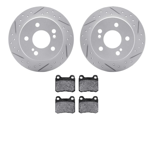  R1 Concepts® - Drilled and Slotted Rear Brake Kit with Euro Ceramic Pads