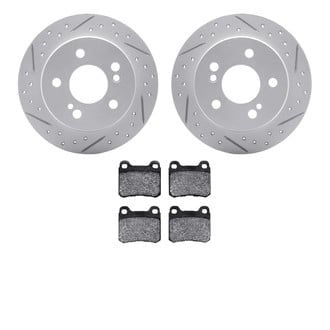R1 Concepts® - Drilled and Slotted Rear Brake Kit with Euro Ceramic Pads