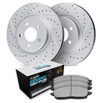 R1 Concepts® - Drilled and Slotted Brake Kit with Euro Ceramic Pads