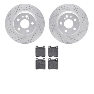 R1 Concepts® - Drilled and Slotted Rear Brake Kit with Euro Ceramic Pads