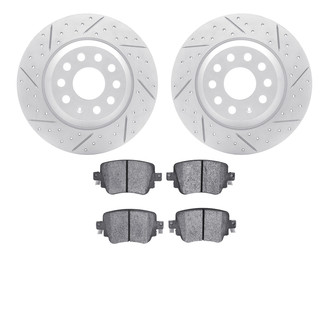 R1 Concepts® - Drilled and Slotted Rear Brake Kit with Euro Ceramic Pads