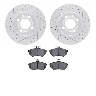 R1 Concepts® - Carbon Coated Drilled and Slotted Brake Kit with Euro Ceramic Pads