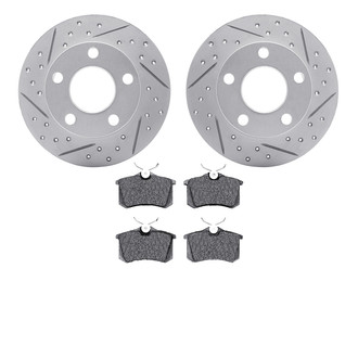 R1 Concepts® - Drilled and Slotted Rear Brake Kit with Euro Ceramic Pads