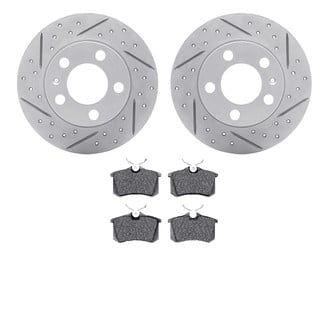 R1 Concepts® - Carbon Coated Drilled and Slotted Brake Kit with Euro Ceramic Pads