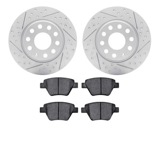 R1 Concepts® - Drilled and Slotted Rear Brake Kit with Euro Ceramic Pads