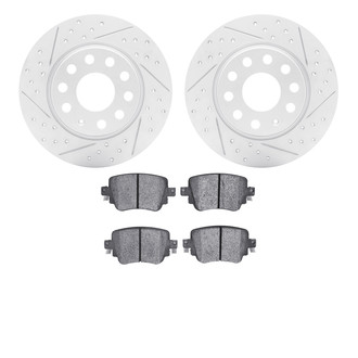 R1 Concepts® - Drilled and Slotted Rear Brake Kit with Euro Ceramic Pads
