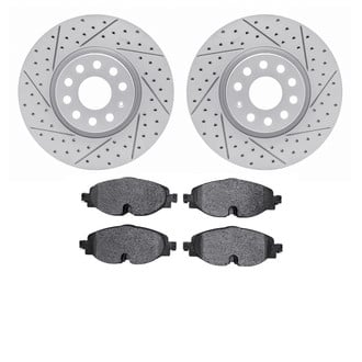 R1 Concepts® - Carbon Coated Drilled and Slotted Brake Kit with Euro Ceramic Pads