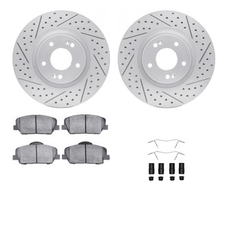 R1 Concepts® - Drilled and Slotted Front Brake Kit with Optimum OE Pads