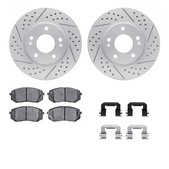 R1 Concepts® - Drilled and Slotted Front Brake Kit with Optimum OE Pads