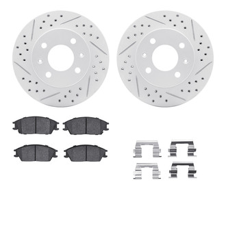 R1 Concepts® - Drilled and Slotted Front Brake Kit with Optimum OE Pads
