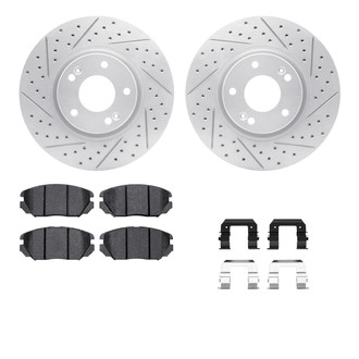 R1 Concepts® - Drilled and Slotted Front Brake Kit with Optimum OE Pads