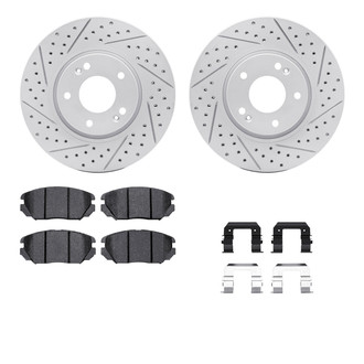 R1 Concepts® - Drilled and Slotted Front Brake Kit with Optimum OE Pads