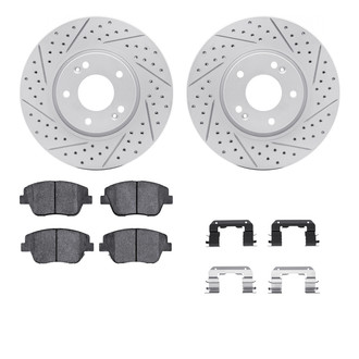 R1 Concepts® - Drilled and Slotted Front Brake Kit with Optimum OE Pads